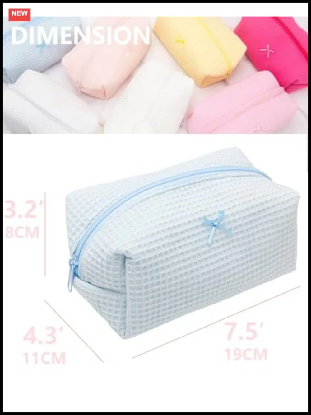 Cozy Makeup Bag for Women, Zipper Cosmetic Pouch, Soft Polyester Organizer,